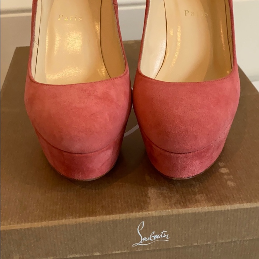 New Louboutin Bianca 120 cameo rose suede - Picture 4 of 5